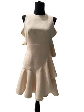 alexander mcqueen beige dress AW2011 Alexander McQueen Cream Knit Ruffle Trim Sheath Dress – Dolce Vita  Hub main image 0